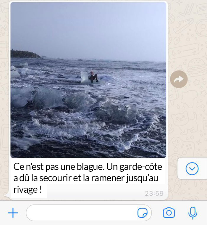 Une grand-mère a dérivé paisiblement sur un iceberg après avoir décidé de prendre quelques photos