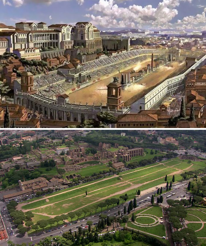 Voici à quoi ressemblaient 11 célèbres structures de la Rome antique dans le passé vs aujourd’hui ! By Ipnoze.com Structures-batiments-rome-antique-avant-apres-004