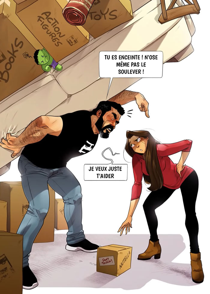 10 bandes dessinées amusantes par Yehuda qui présentent leurs luttes à lui et sa femme maintenant qu’elle est enceinte
