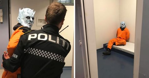 La police norvégienne a arrêté le Roi de la Nuit pour avoir détruit le mur et elle a partagé ses photos en ligne