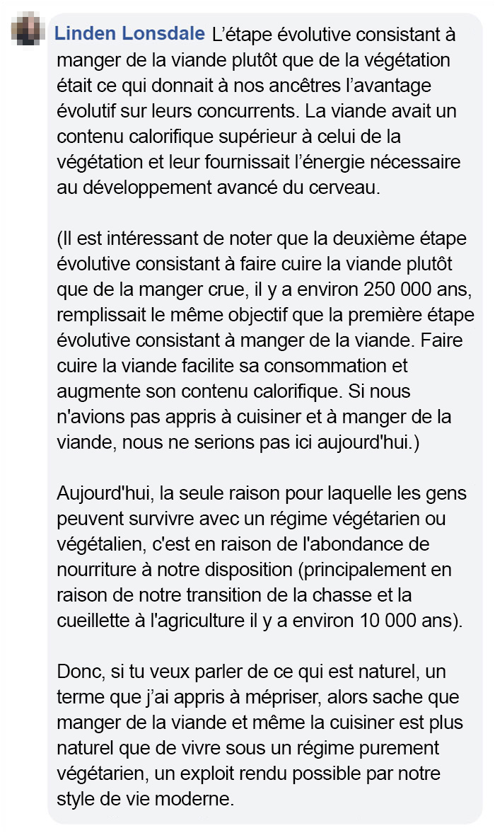 Cette végane a demandé aux gens d’essayer de chasser les animaux et de les manger crus afin de voir à quel point ce n’est pas naturel pour les humains, mais elle s’est fait clouer le bec