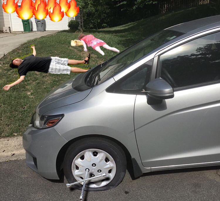 Ce mec a photoshopé une crevaison sur sa voiture pour ne pas travailler