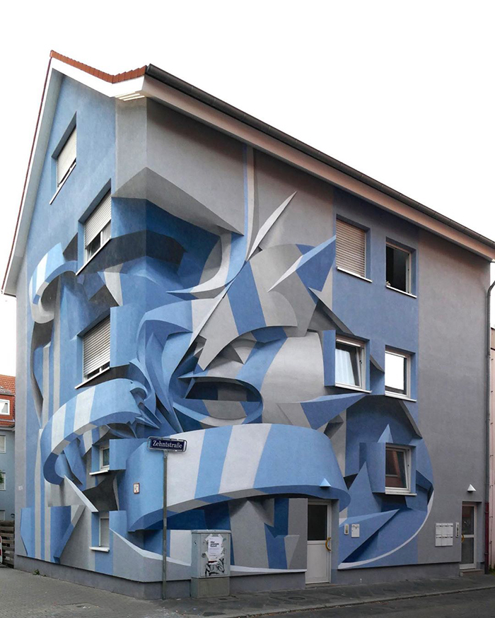 Ce graffeur étonne les passants avec ses dessins abstraits en 3D