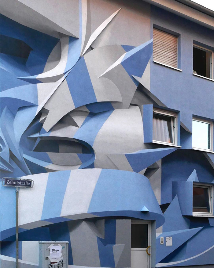 Ce graffeur étonne les passants avec ses dessins abstraits en 3D
