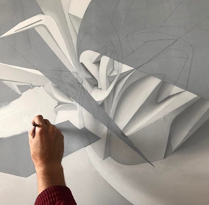 Ce graffeur étonne les passants avec ses dessins abstraits en 3D