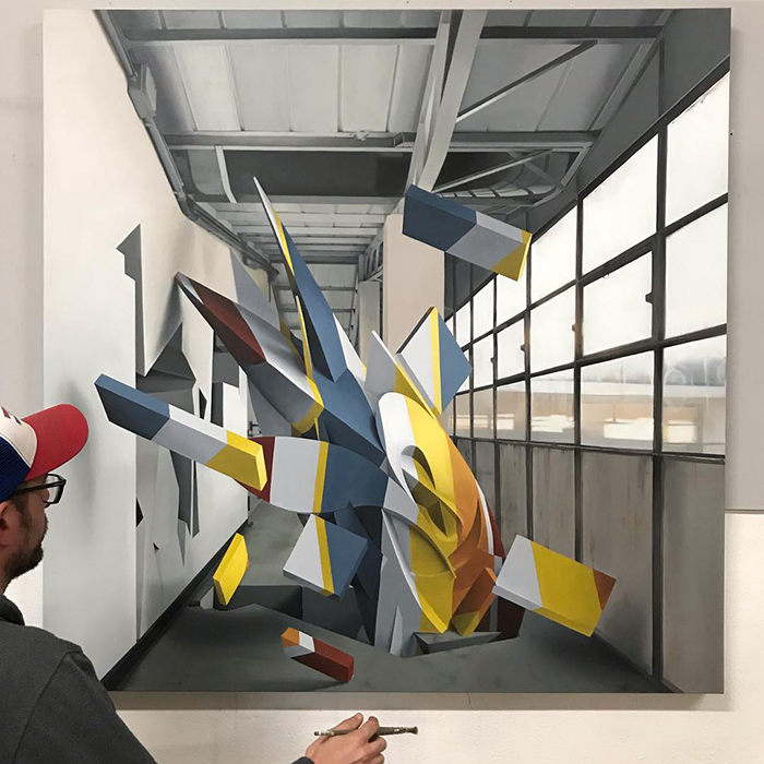 Ce graffeur étonne les passants avec ses dessins abstraits en 3D
