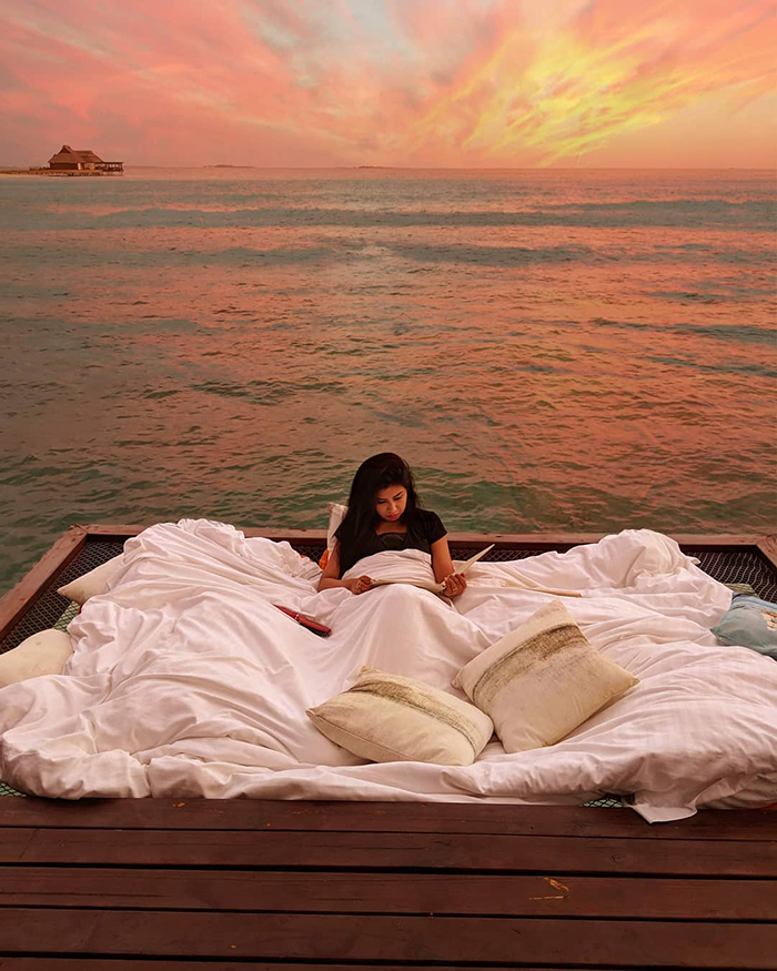 Cet hôtel vous offre la possibilité de dormir à la belle étoile au-dessus de l’océan pour 400$ la nuit sur un filet