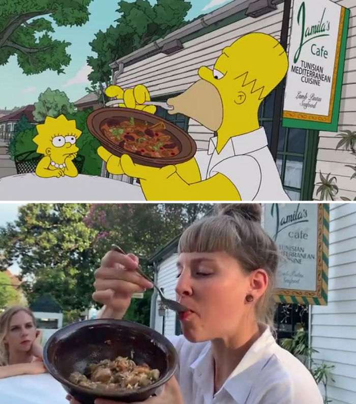 Deux touristes suisses ont recréé l’épisode des Simpson du tour gastronomique de Homer dans 54 restaurants de La Nouvelle-Orléans scène par scène