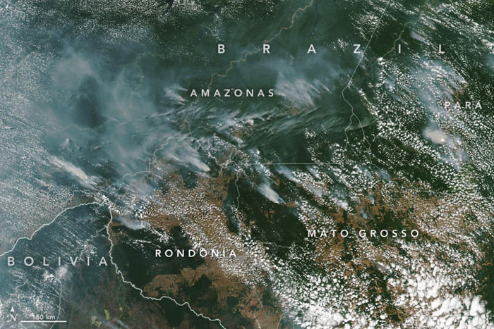 La forêt amazonienne brûle depuis des semaines et la NASA a partagé des photos de l’espace