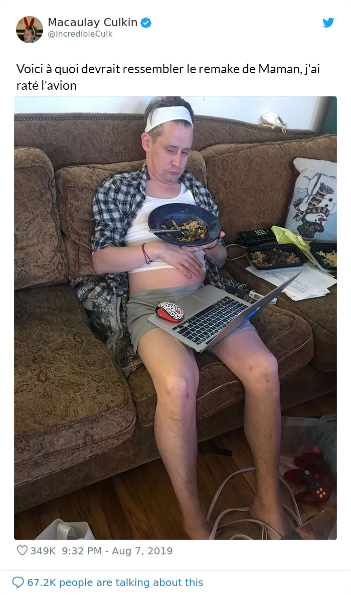 Macaulay Culkin a publié une photo hilarante quand Disney a annoncé qu’ils faisaient un remake de Maman, j’ai raté l’avion