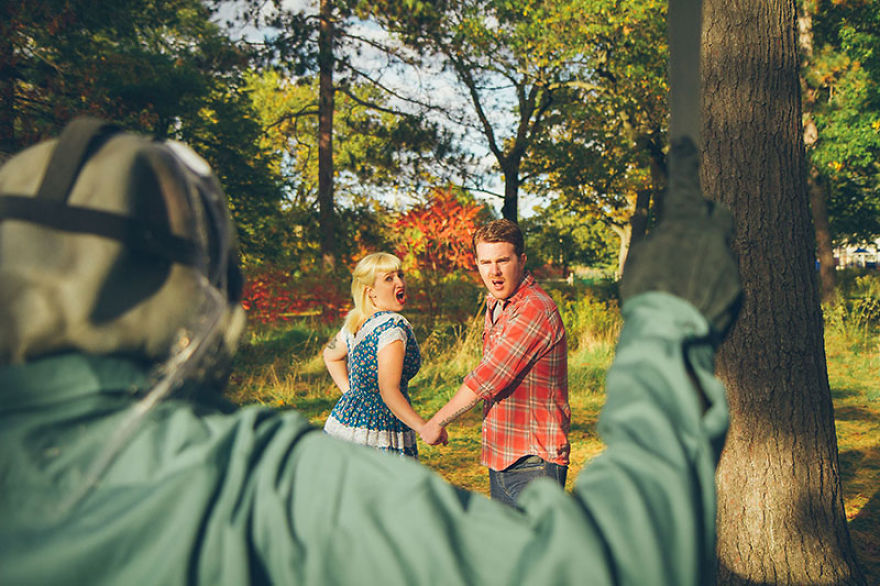Ce couple a participé à la séance photo de fiançailles la plus effrayante (21 images)