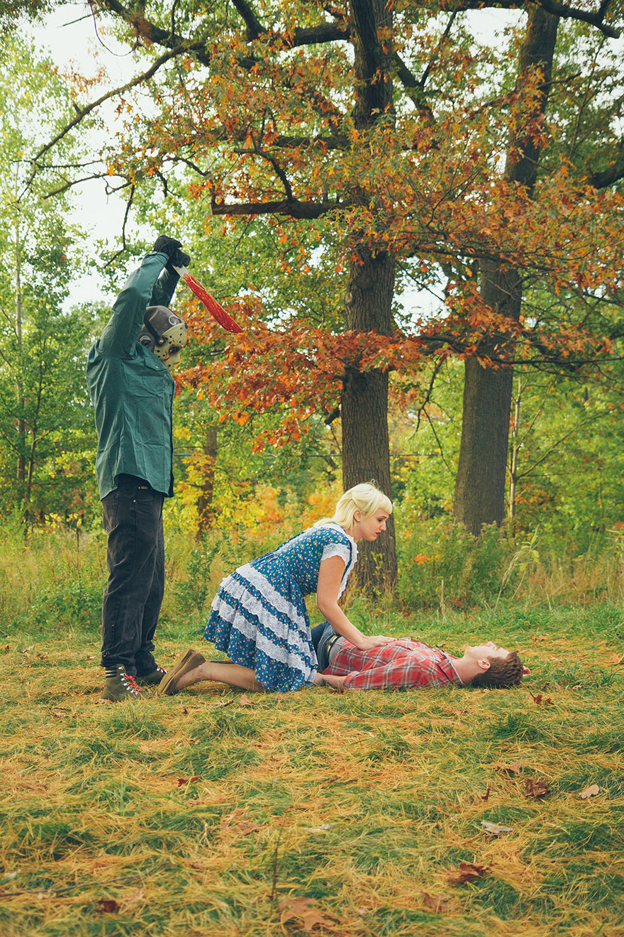 Ce couple a participé à la séance photo de fiançailles la plus effrayante (21 images)