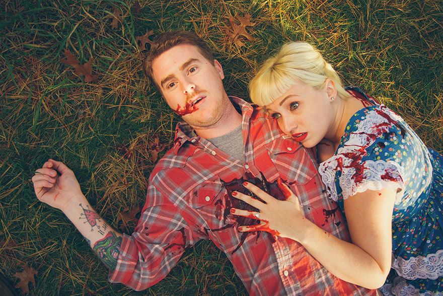 Ce couple a participé à la séance photo de fiançailles la plus effrayante (21 images)