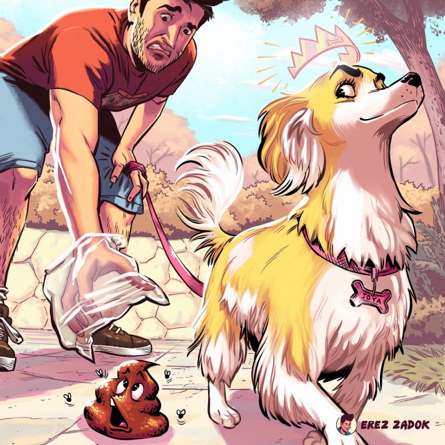 En 17 illustrations, cet artiste montre à quoi ressemble vraiment la vie avec un chien