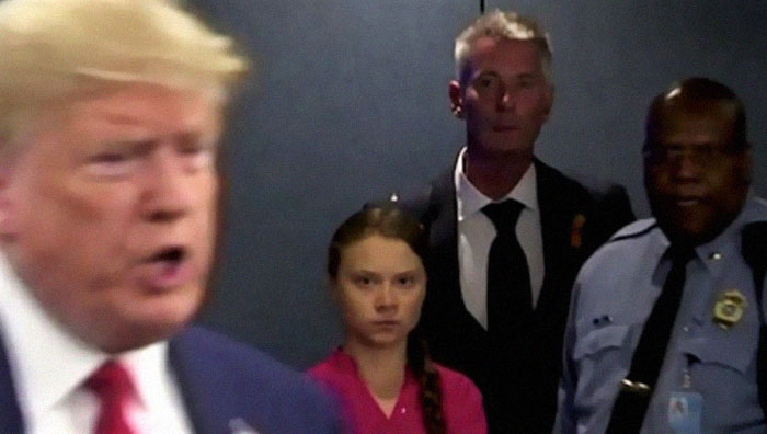 Le discours de Greta Thunberg au Sommet Action Climat de l’ONU est devenu viral avec son regard de la mort dirigé vers Trump