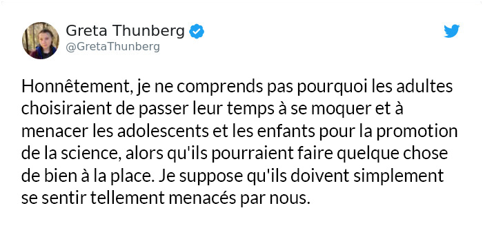 Greta Thunberg vient de démolir ses critiques dans un fil viral sur Twitter