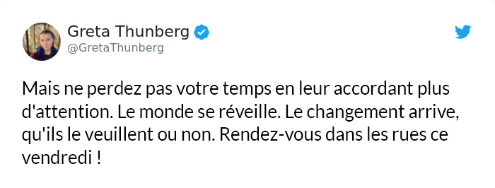 Greta Thunberg vient de démolir ses critiques dans un fil viral sur Twitter