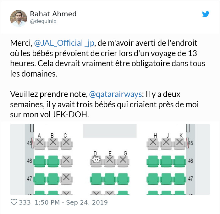 Cette compagnie aérienne a lancé un outil pour se tenir loin des bébés qui crient sur ses vols