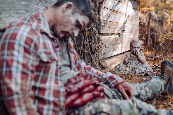 Une maman a transformé son bébé en zombie pour une séance photo d’horreur et la petite a assuré