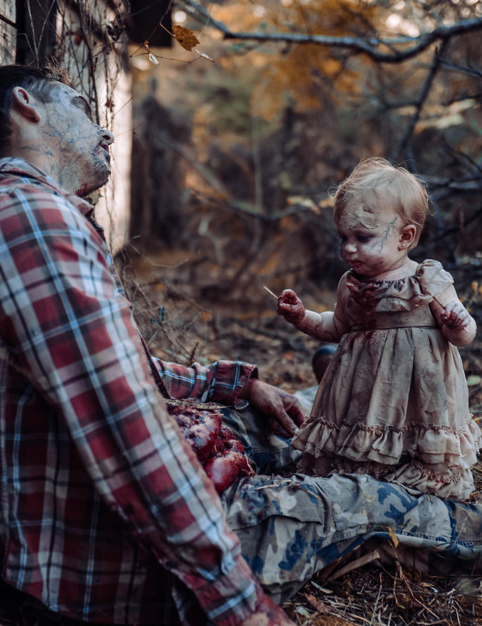 Une maman a transformé son bébé en zombie pour une séance photo d’horreur et la petite a assuré