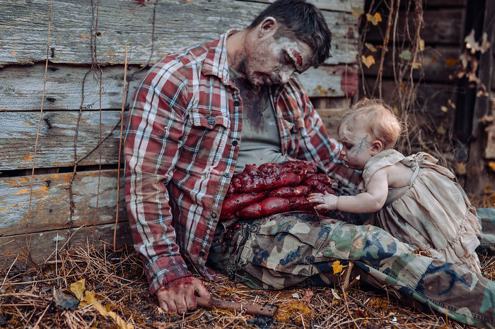 Une maman a transformé son bébé en zombie pour une séance photo d’horreur et la petite a assuré