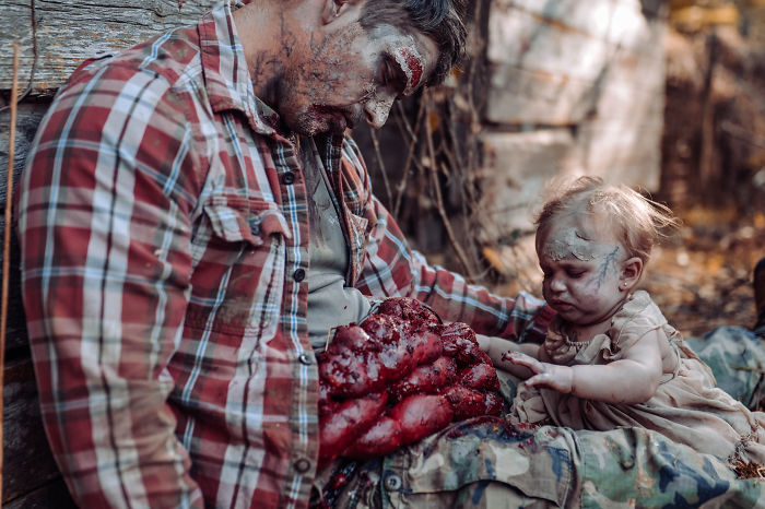 Une maman a transformé son bébé en zombie pour une séance photo d’horreur et la petite a assuré