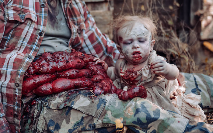 Une maman a transformé son bébé en zombie pour une séance photo d’horreur et la petite a assuré
