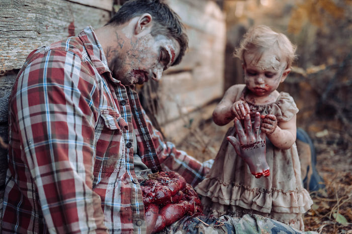 Une maman a transformé son bébé en zombie pour une séance photo d’horreur et la petite a assuré