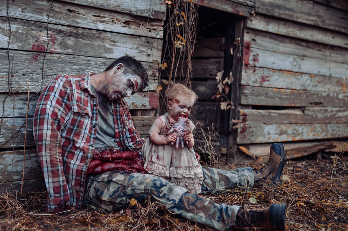 Une maman a transformé son bébé en zombie pour une séance photo d’horreur et la petite a assuré