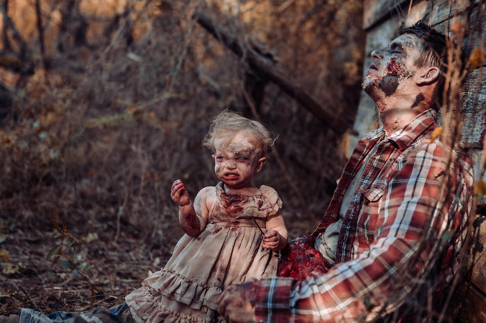 Une maman a transformé son bébé en zombie pour une séance photo d’horreur et la petite a assuré