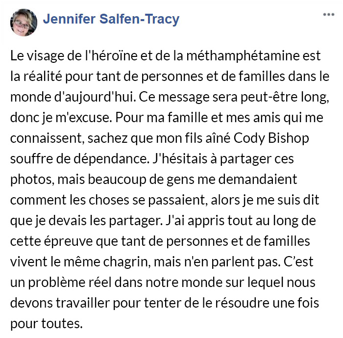 Une mère a partagé des photos de son fils qui montrent ce que la dépendance à l’héroïne et à la méthamphétamine peut faire en 7 mois