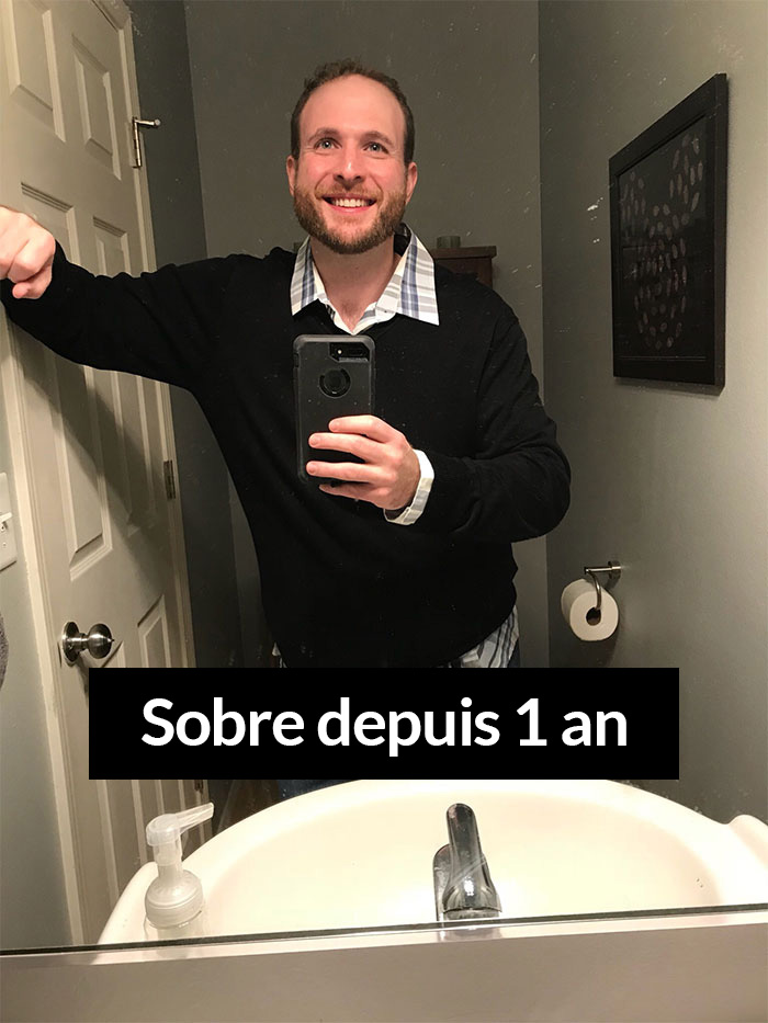 Cet homme a arrêté de boire de l’alcool et a montré à quel point la sobriété l’a changé en 3 ans
