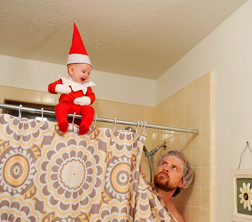 Ce Papa De Six Enfants A Transforme Son Bebe En Adorable Lutin De Noel 10 Images Ipnoze