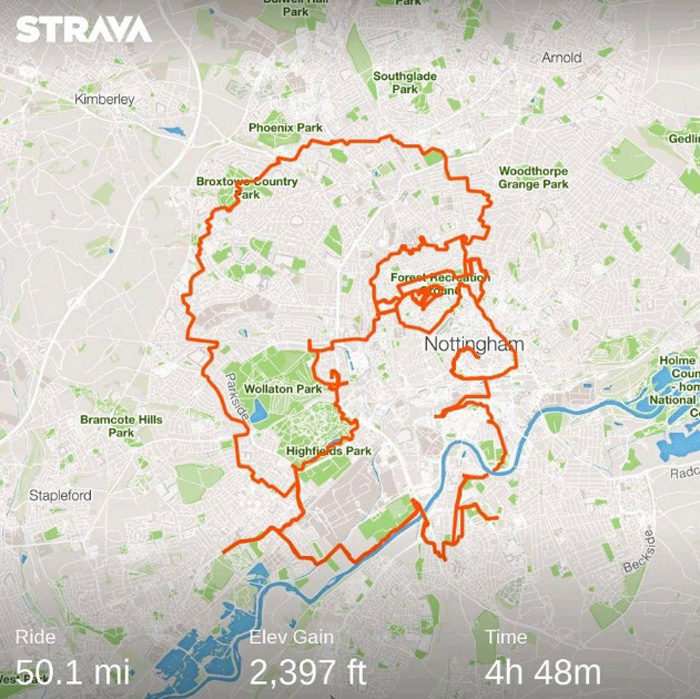 Ce cycliste a passé 9 heures à pédaler pour créer une image d’un renne sur une application de fitness