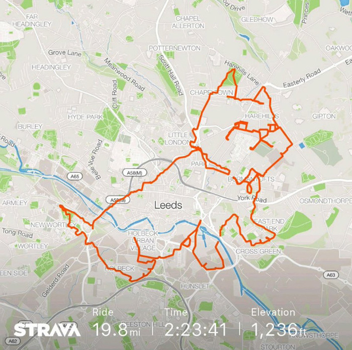 Ce cycliste a passé 9 heures à pédaler pour créer une image d’un renne sur une application de fitness