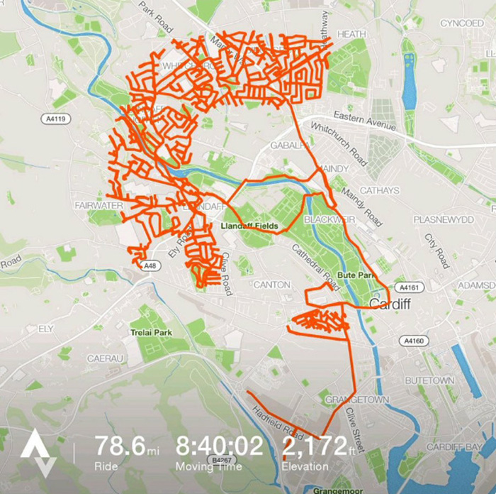 Ce cycliste a passé 9 heures à pédaler pour créer une image d’un renne sur une application de fitness