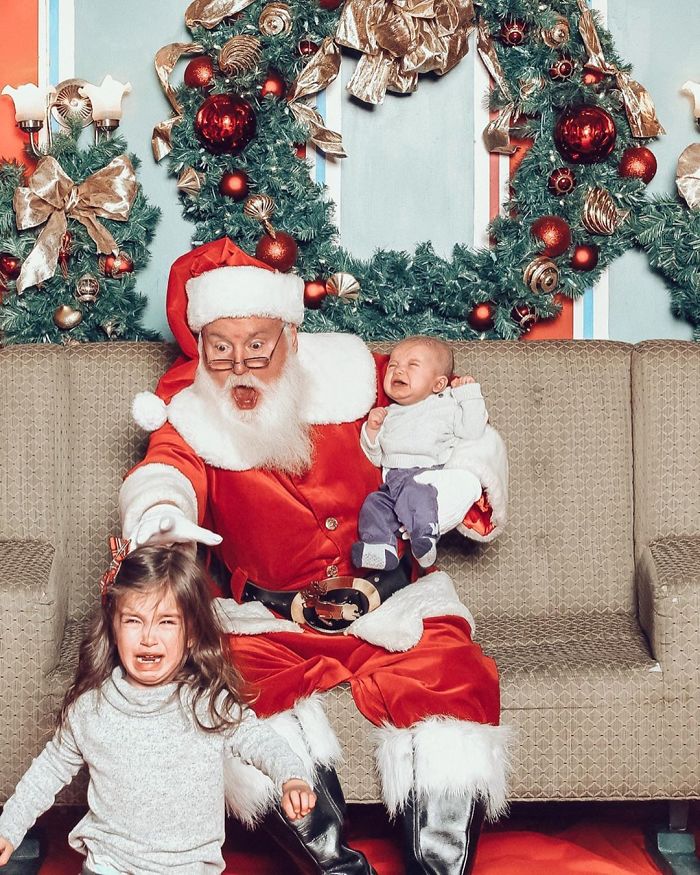 22 fois où des gens ont ajouté une touche amusante à leurs photos avec le père Noël dans les centres commerciaux