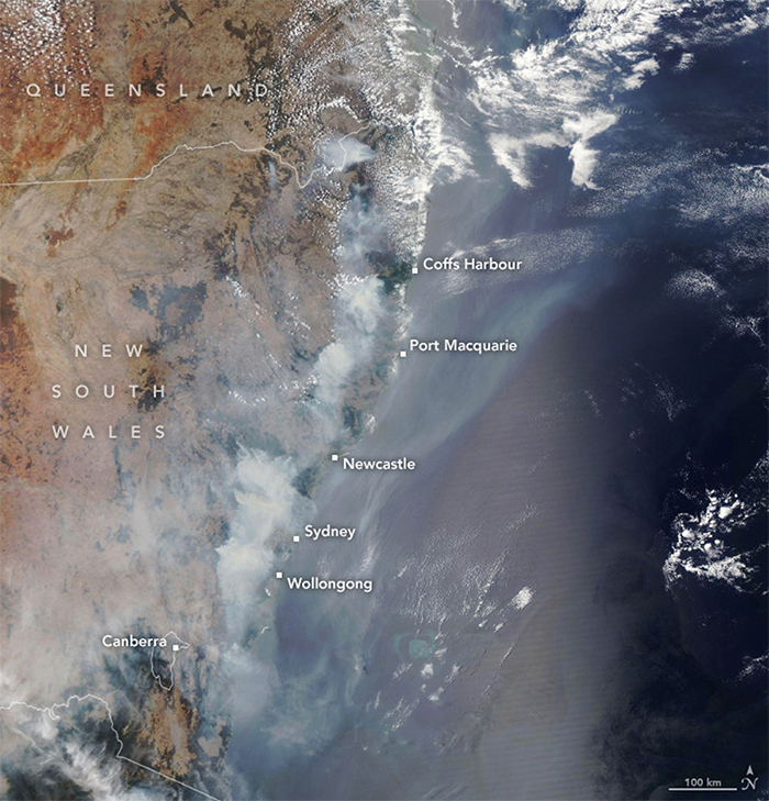 Des images satellites percutantes révèlent la véritable ampleur des feux de forêt en Australie