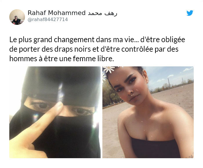 Cette fille saoudienne a comparé des photos avec et sans niqab pour célébrer sa liberté