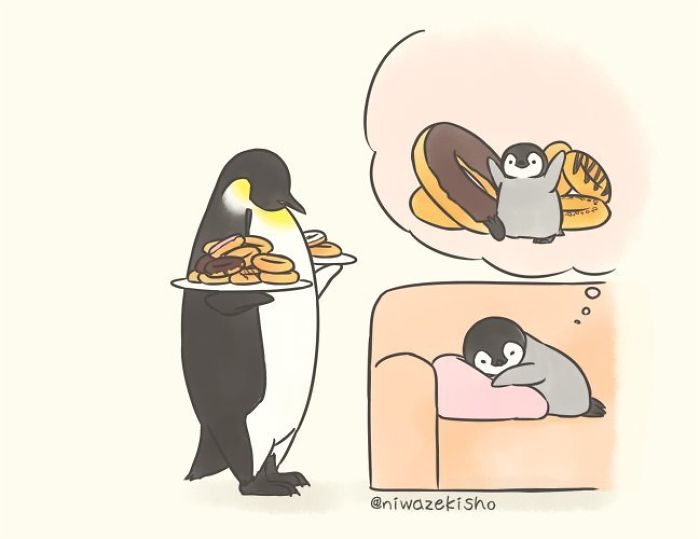 Ces 30 bandes dessinées au sujet d’un petit manchot qui est incapable d’accomplir des tâches simples sont trop mignonnes
