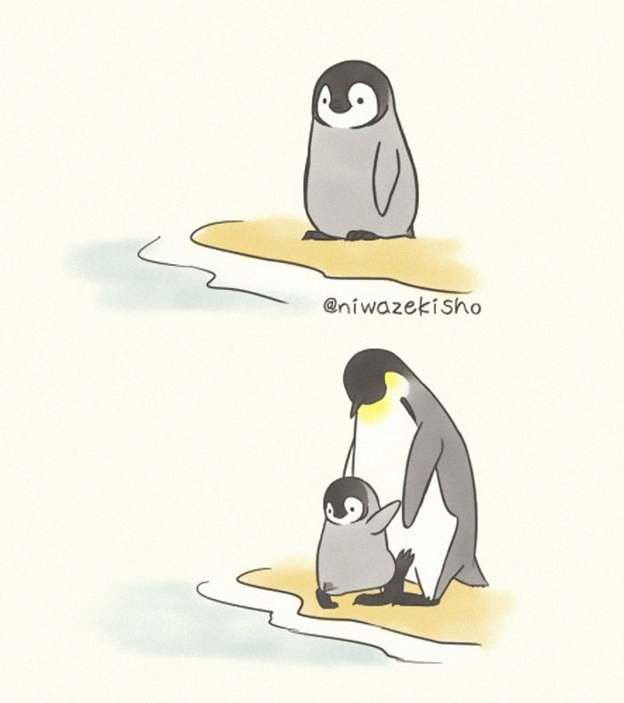 Ces 30 bandes dessinées au sujet d’un petit manchot qui est incapable d’accomplir des tâches simples sont trop mignonnes