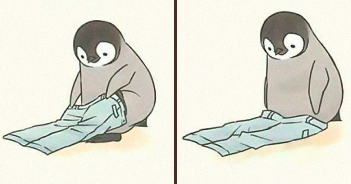 Ces 30 bandes dessinées au sujet d’un petit manchot qui est incapable d’accomplir des tâches simples sont trop mignonnes