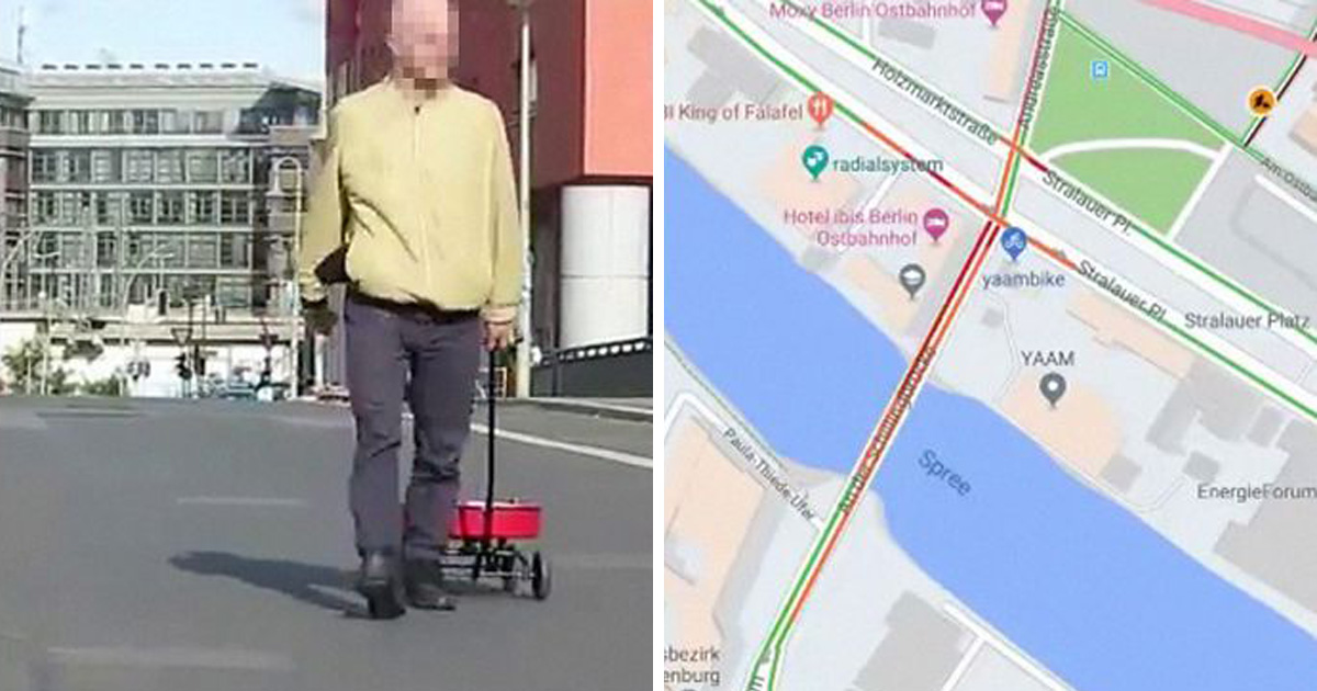 Cet homme a créé des « embouteillages » sur Google Maps en traînant 99 smartphones dans un chariot