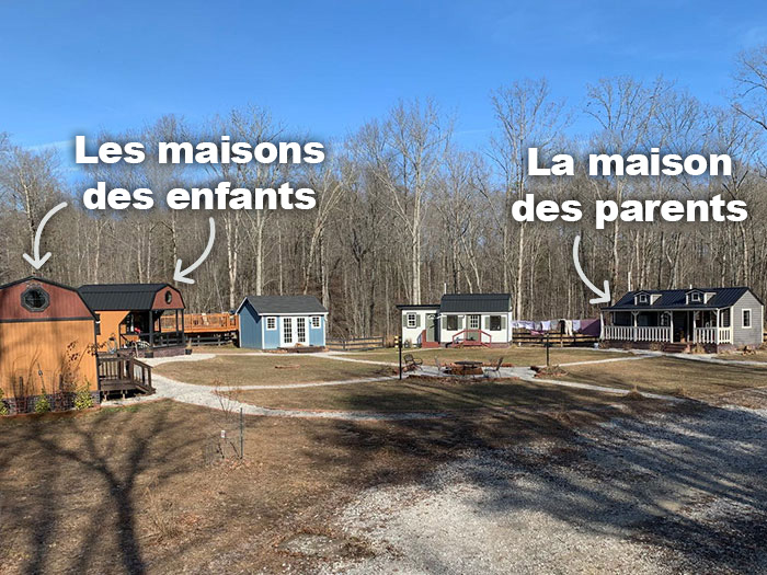 Une famille construit un petit village privé où les ados ont chacun leur maison