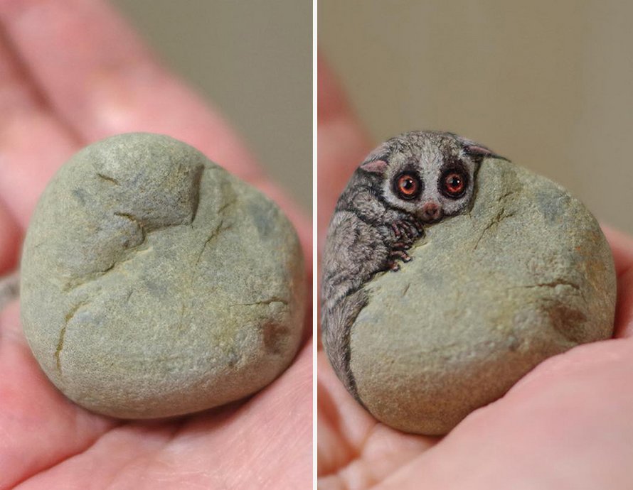 Une artiste japonaise donne vie aux pierres en les transformant en animaux qui tiennent dans la paume de votre main