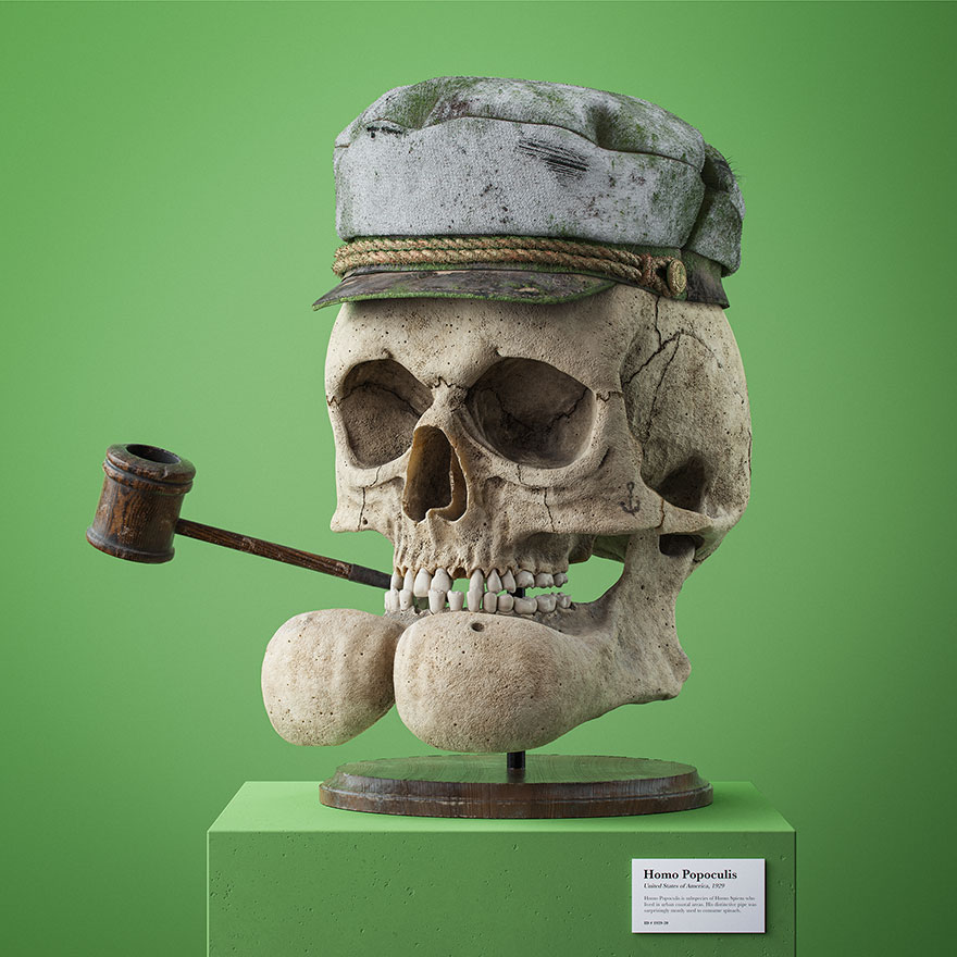 Des crânes anatomiquement corrects de personnages de dessins animés populaires par l’artiste tchèque Filip Hodas