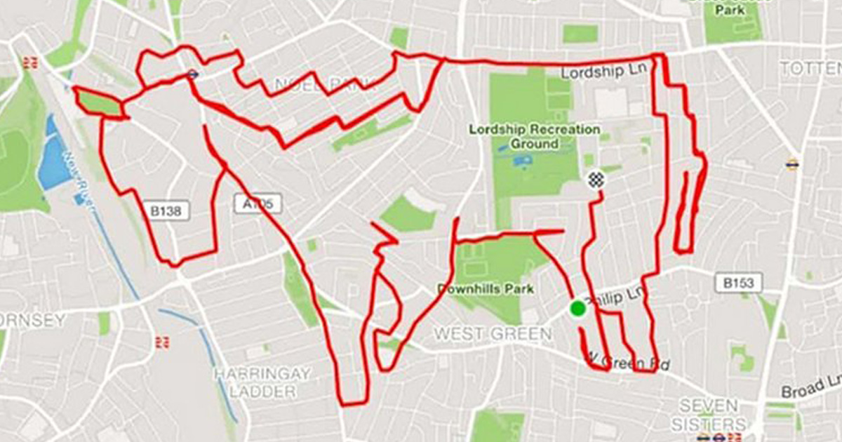 Ce joggeur transforme ses itinéraires de course en dessins d’animaux à l’aide d’un traceur GPS