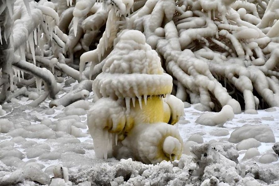Les maisons des gens près du lac Érié sont couvertes de glace épaisse et ils disent que c’est presque irréel