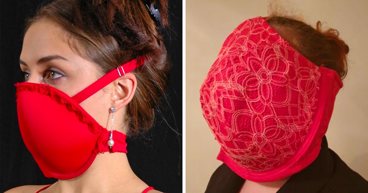 Cette maman a tenté d’utiliser son soutien-gorge comme masque et ses photos sont devenues virales