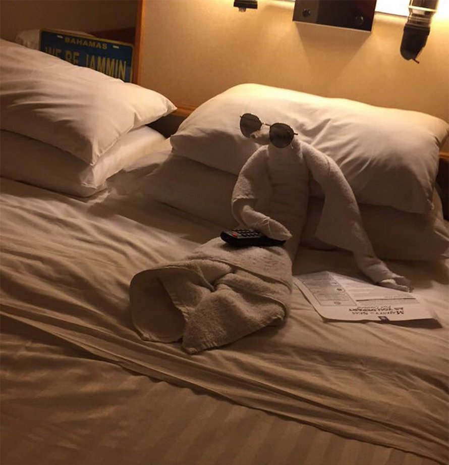 Des gens partagent les meilleurs pliages de serviettes qu’ils ont vus dans les hôtels (22 images)